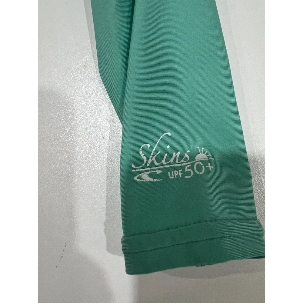 ONeill Skins Rash Guard Shirt Womens L Shirt Green UPF 50+ Long Sleeve Surf